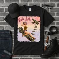 Retro Pin Up Girl Bombs Away Retro Tall T-Shirt thumb 3