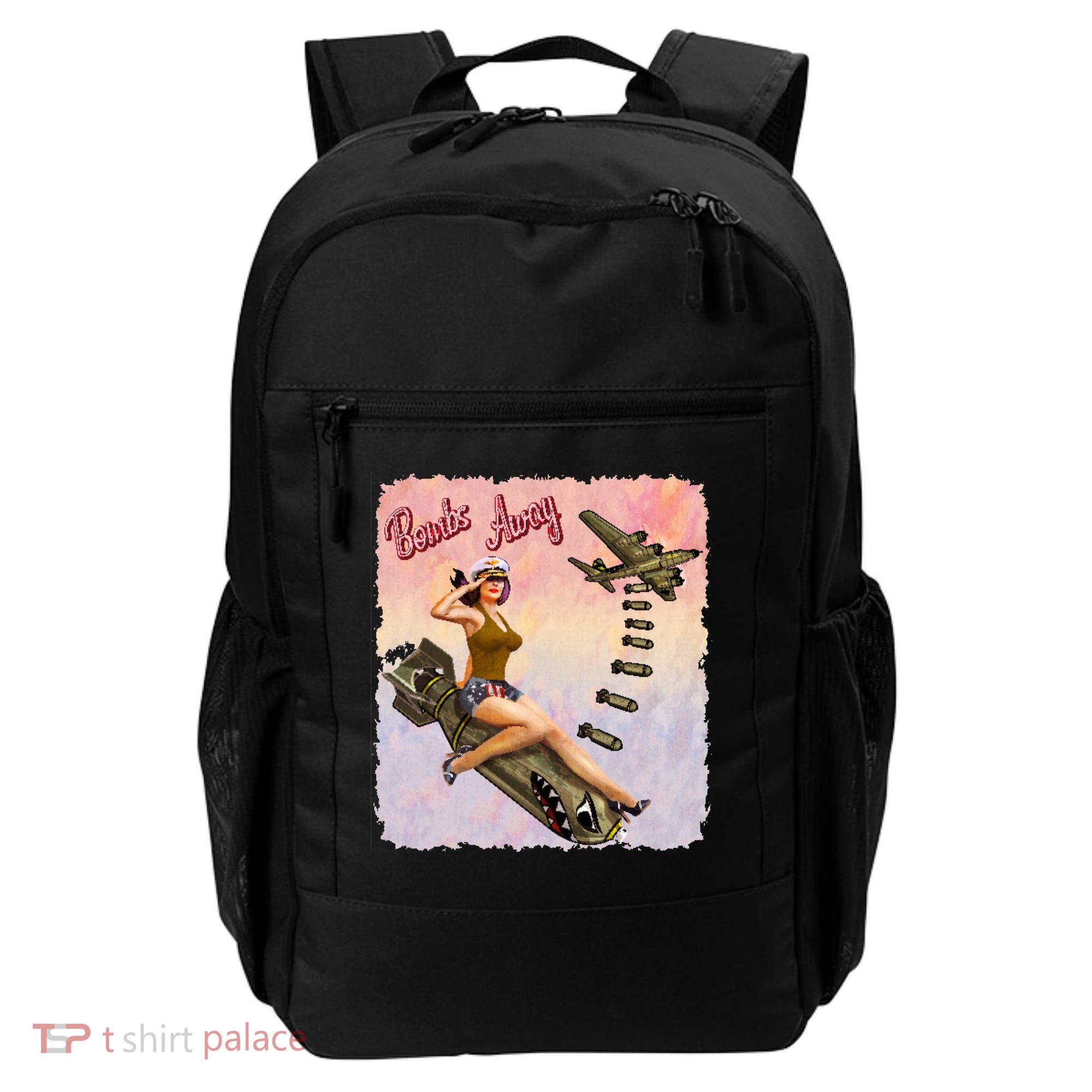 Retro Pin Up Girl Bombs Away Retro Backpack