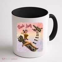 Retro Pin Up Girl Bombs Away Retro Coffee Mug thumb 1