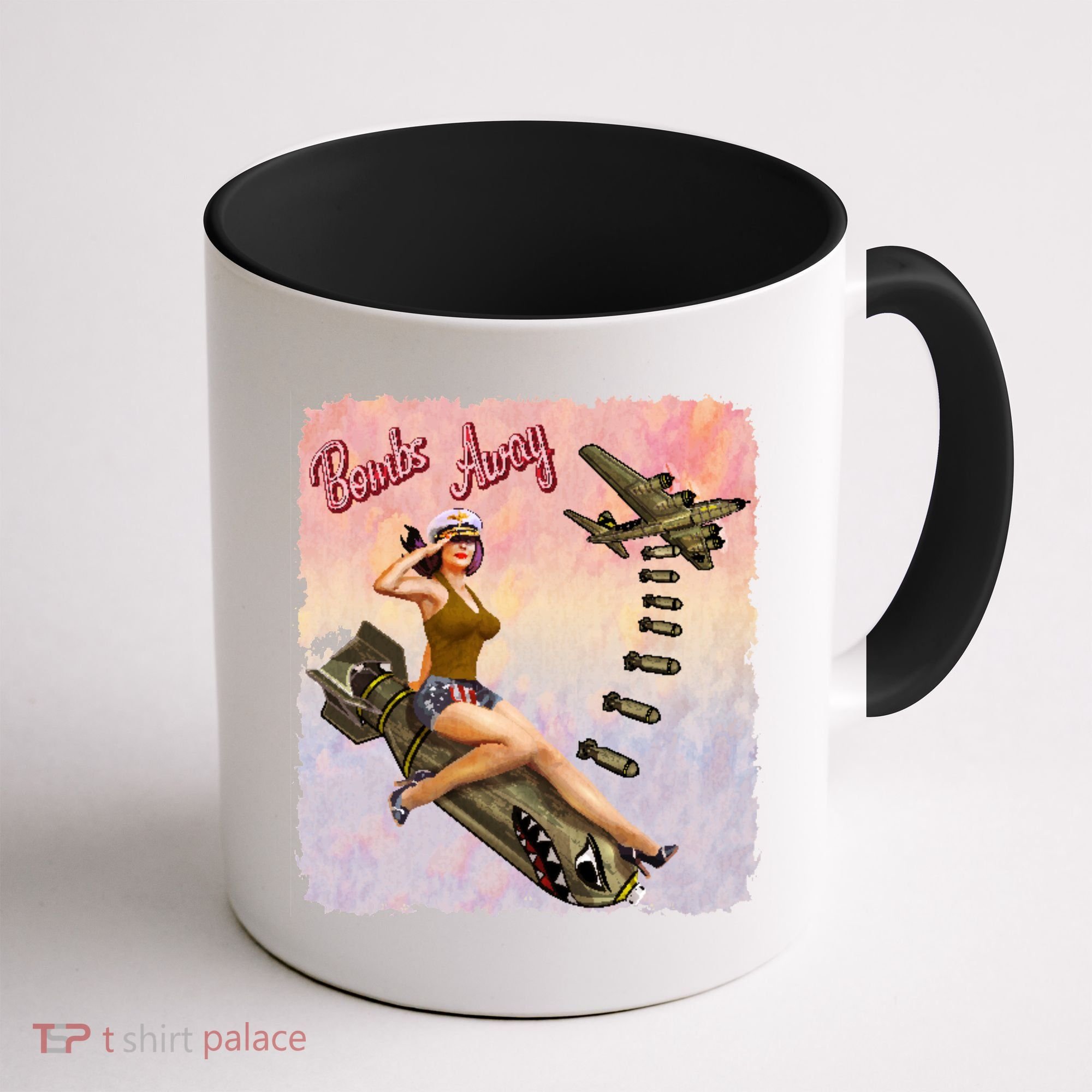 Retro Pin Up Girl Bombs Away Retro Coffee Mug