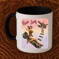 Retro Pin Up Girl Bombs Away Retro Coffee Mug thumb 2