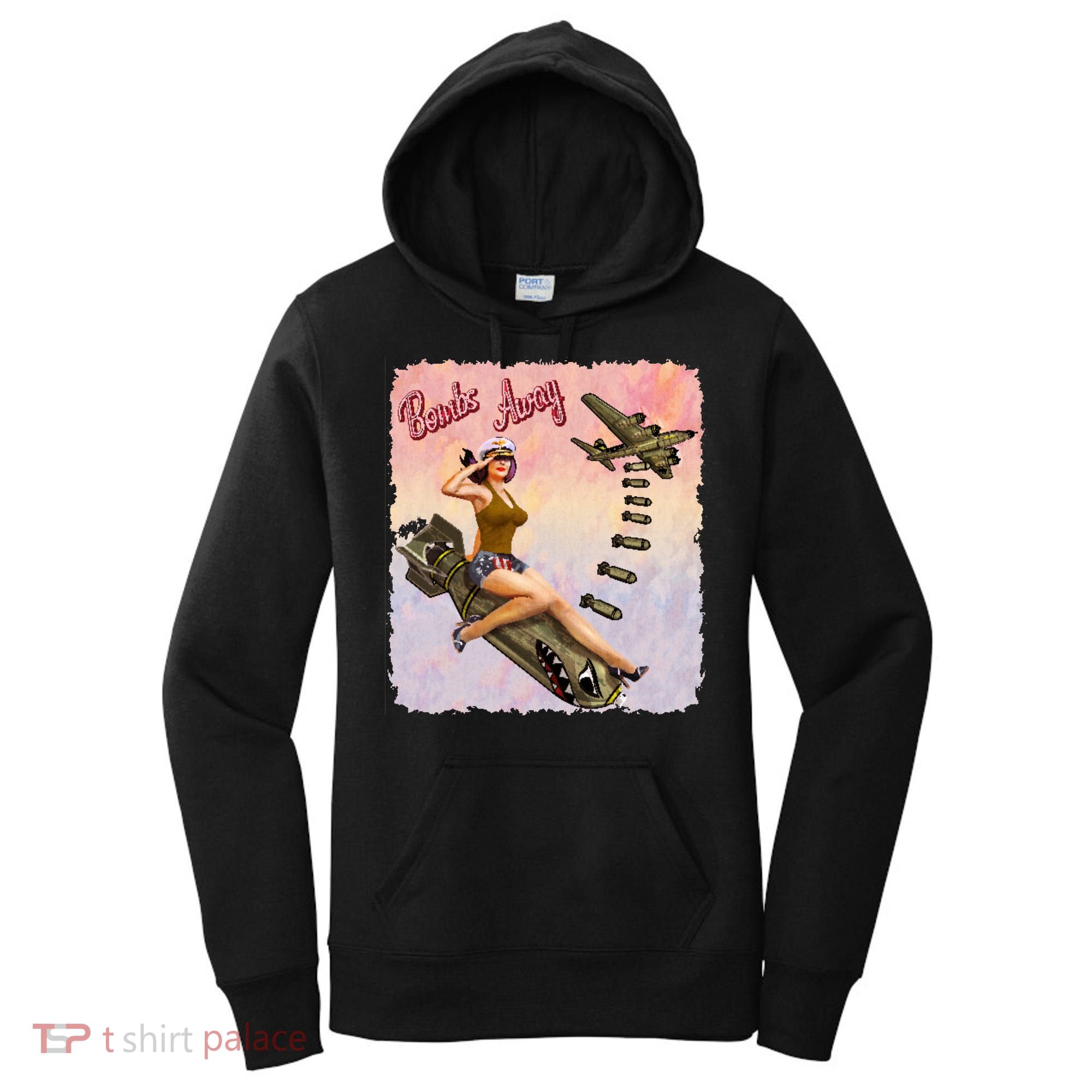 Retro Pin Up Girl Bombs Away Retro Women's Hoodie