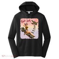 Retro Pin Up Girl Bombs Away Retro Performance Fleece Hoodie thumb 0