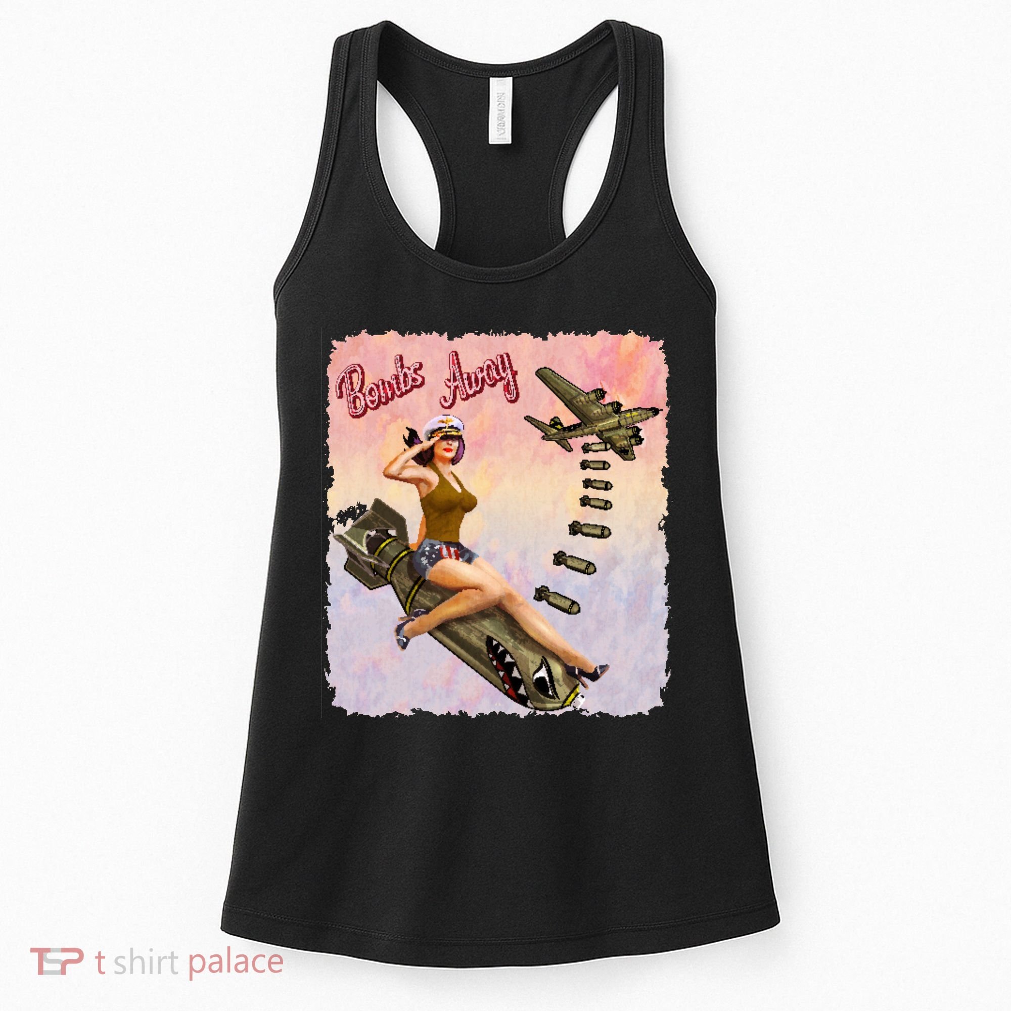 Retro Pin Up Girl Bombs Away Retro Women's Tank Top