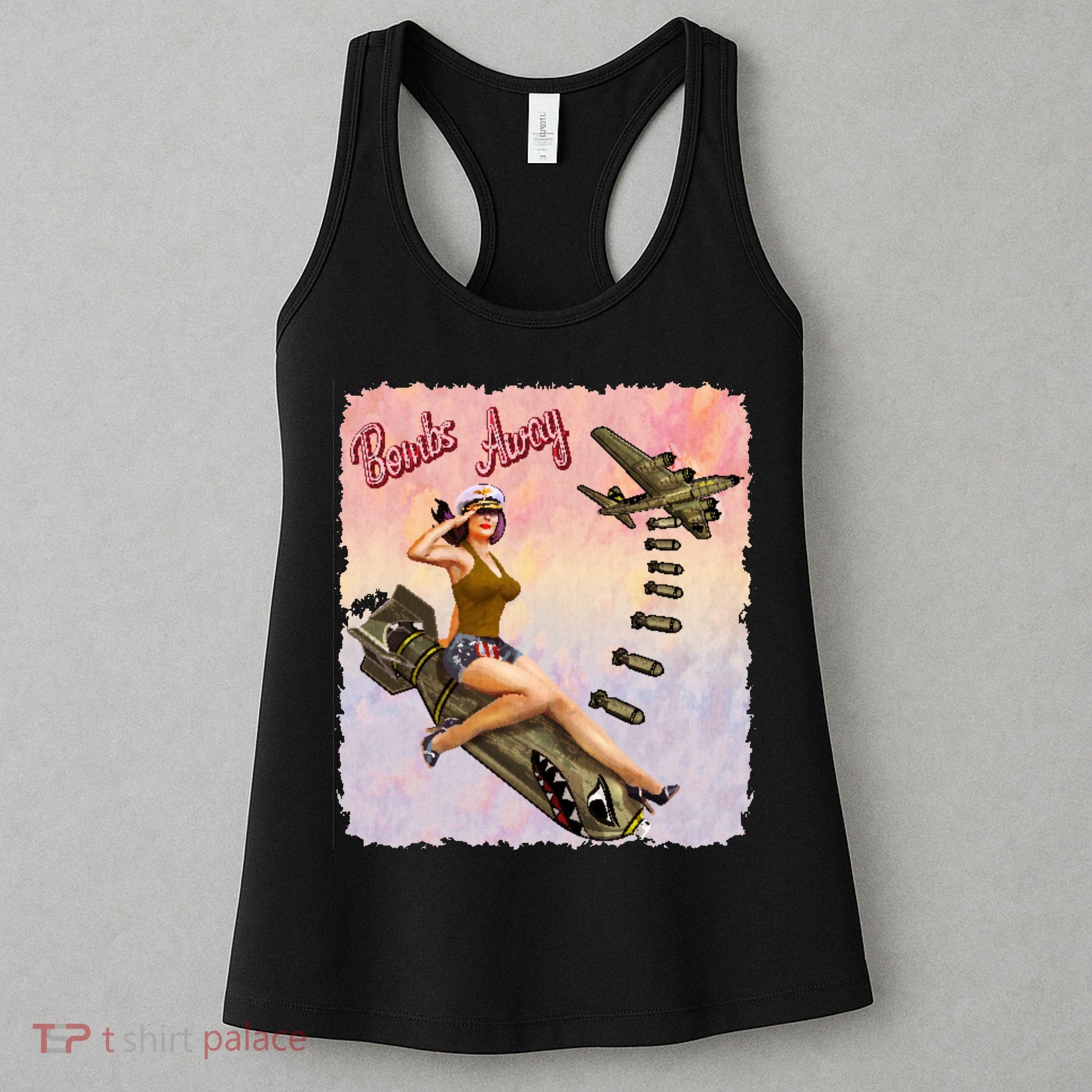 Retro Pin Up Girl Bombs Away Retro Women's Tank Top