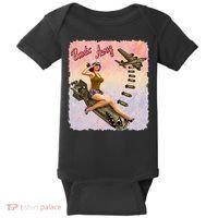 Retro Pin Up Girl Bombs Away Retro Baby Bodysuit thumb 0