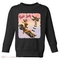 Retro Pin Up Girl Bombs Away Retro Toddler Sweatshirt thumb 0