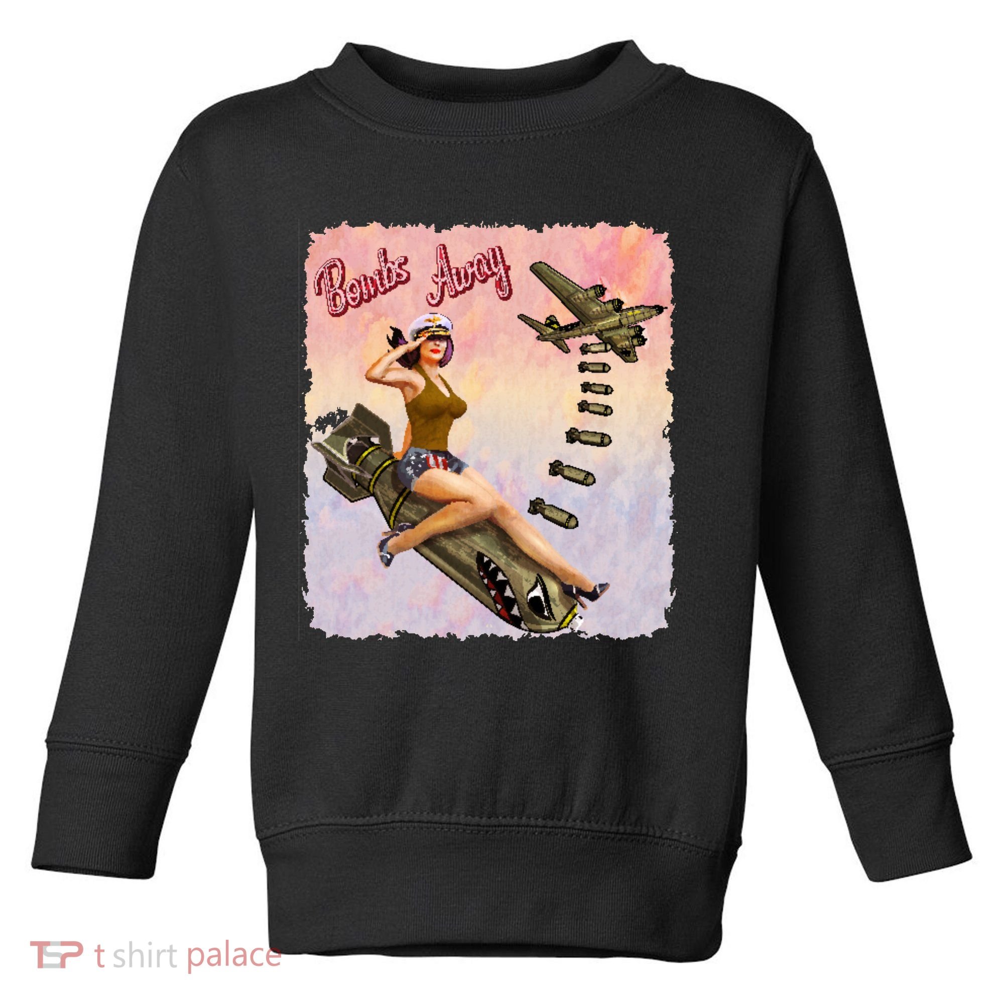 Retro Pin Up Girl Bombs Away Retro Toddler Sweatshirt