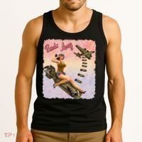 Retro Pin Up Girl Bombs Away Retro Tank Top thumb 3