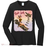 Retro Pin Up Girl Bombs Away Retro Women's Long Sleeve Shirt thumb 0