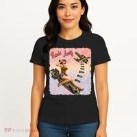 Retro Pin Up Girl Bombs Away Retro Women's T-Shirt thumb 4