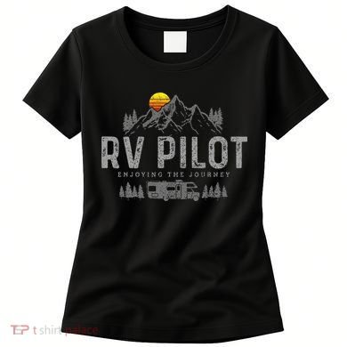 Rv Pilot Vintage Mountains Camping Road Trip Camper Gift Women's T-Shirt