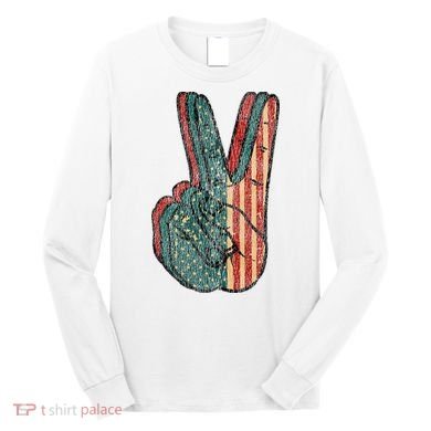 Retro Peace Vintage 60s 70s Hippie Long Sleeve Shirt