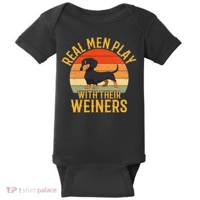 Real Play With Their Weiners Funny Dachshund Dog Baby Bodysuit