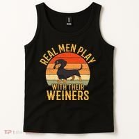 Real Play With Their Weiners Funny Dachshund Dog Tank Top thumb 2