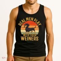 Real Play With Their Weiners Funny Dachshund Dog Tank Top thumb 3