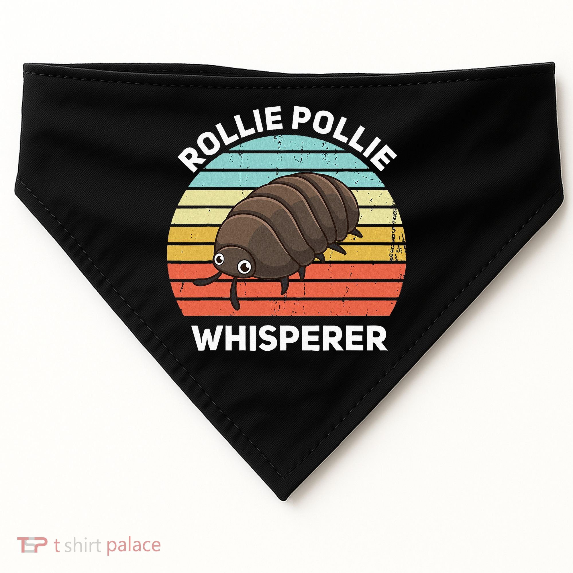Rollie Pollie Whisperer Funny Isopod Kawaii Rollie Pollie USA-Made Doggie Bandana