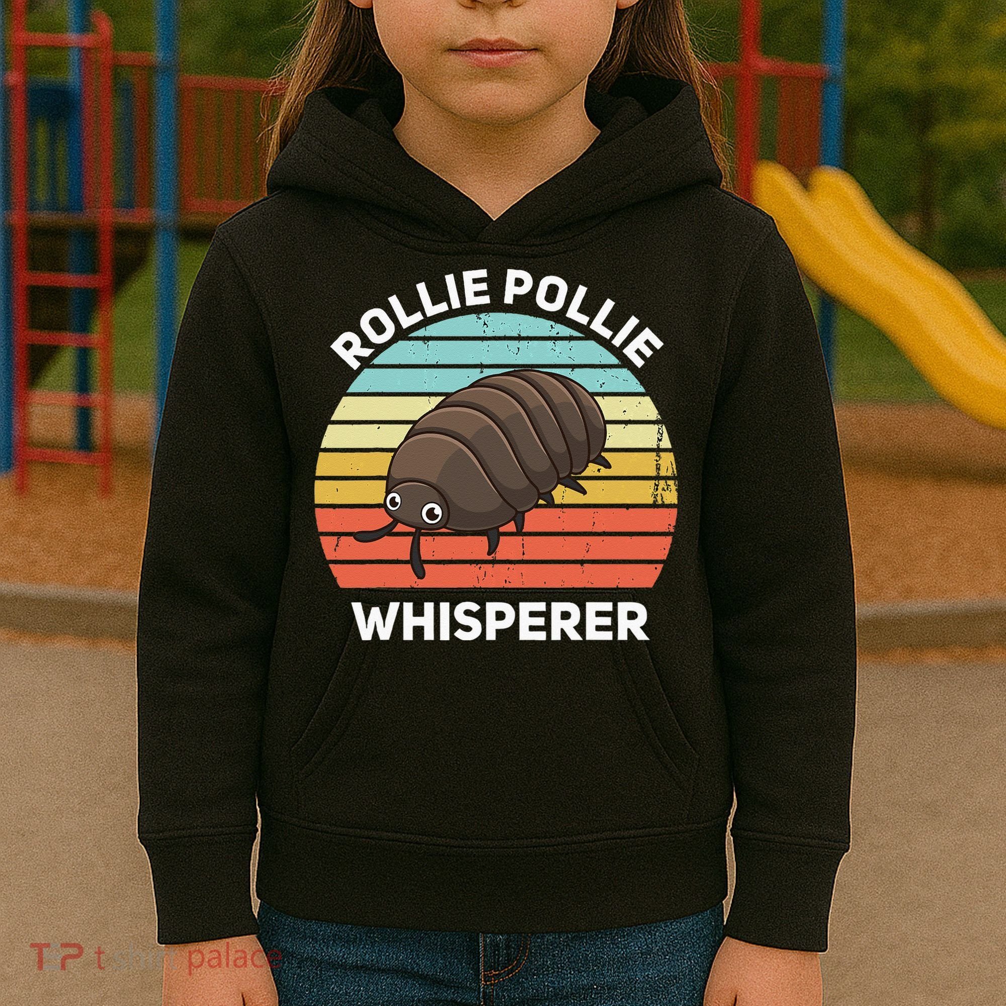 Rollie Pollie Whisperer Funny Isopod Kawaii Rollie Pollie Kids Hoodie