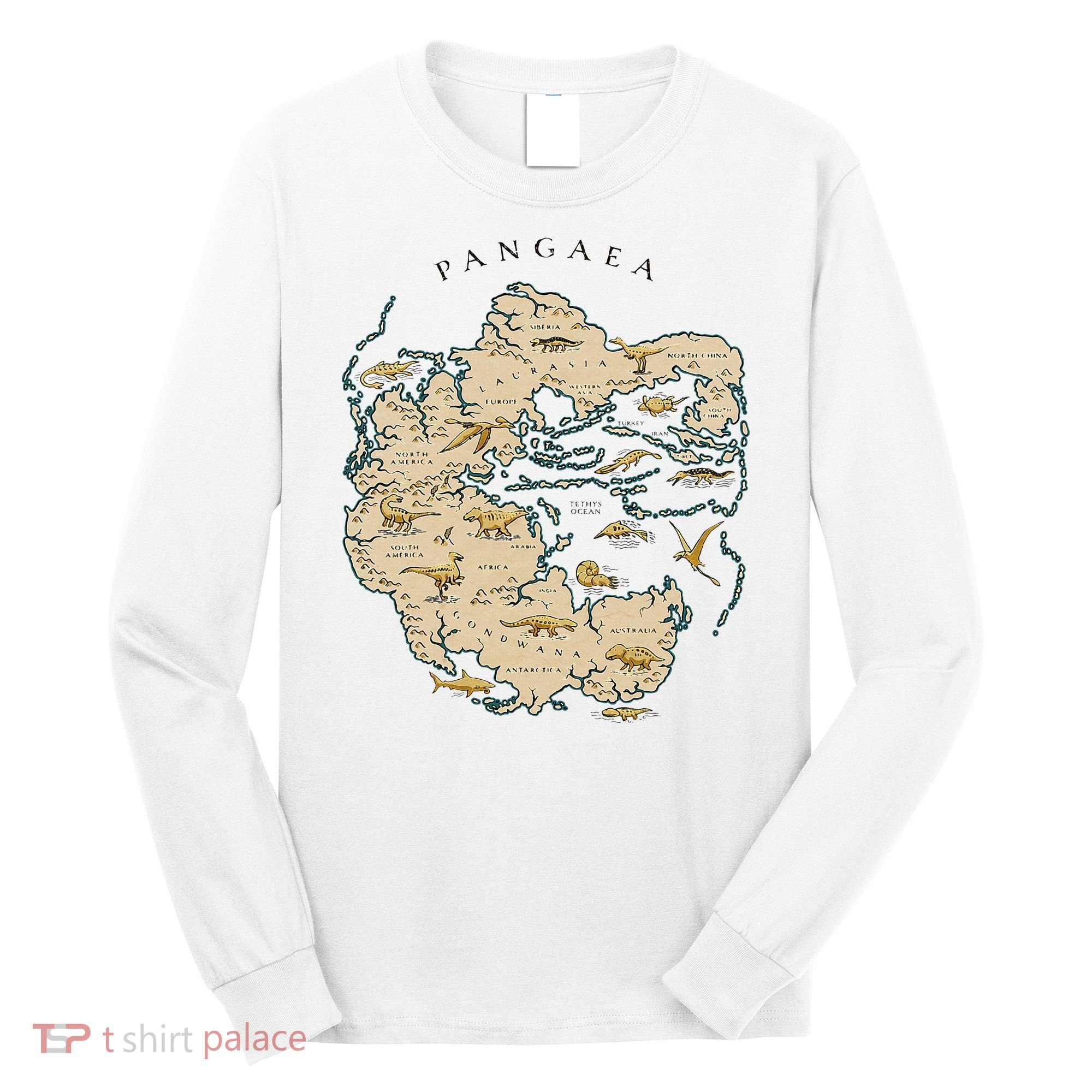 Reunite Pangaea World Map History Geology Earth Geologist Long Sleeve Shirt