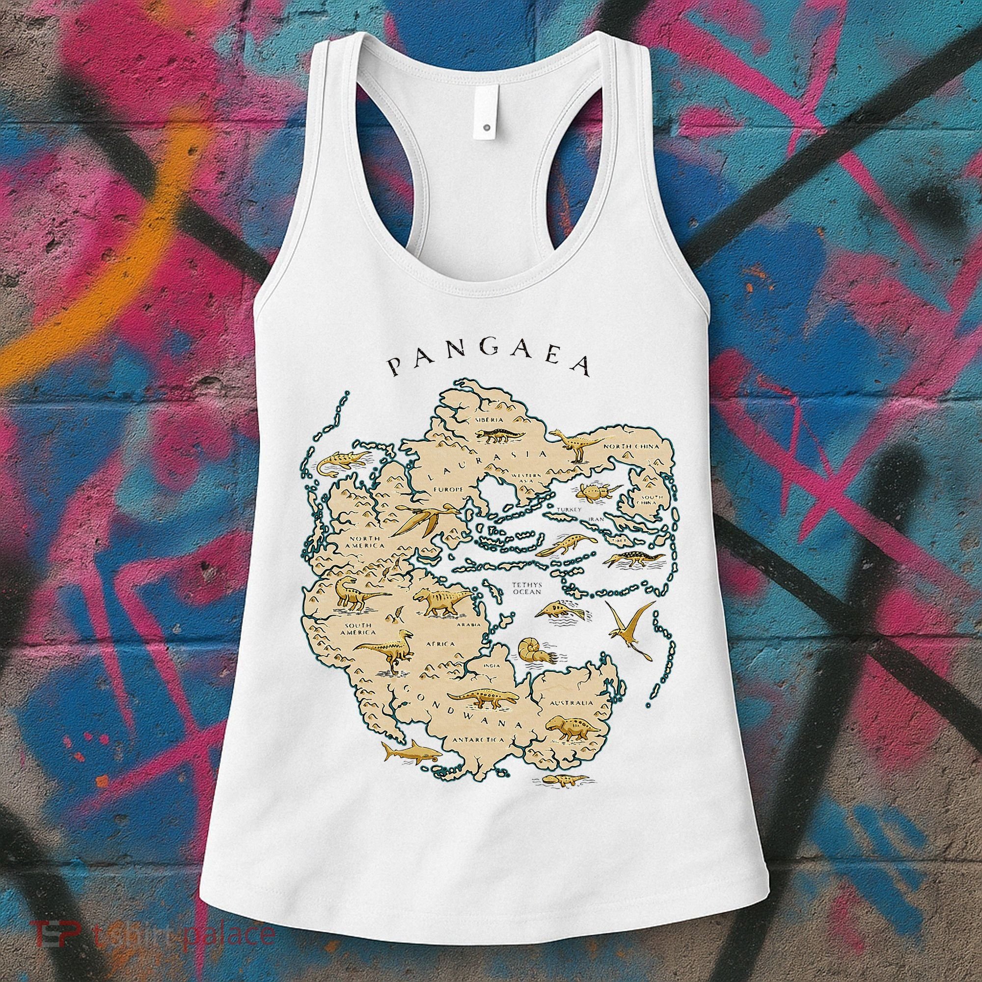 Reunite Pangaea World Map History Geology Earth Geologist Women's Tank Top
