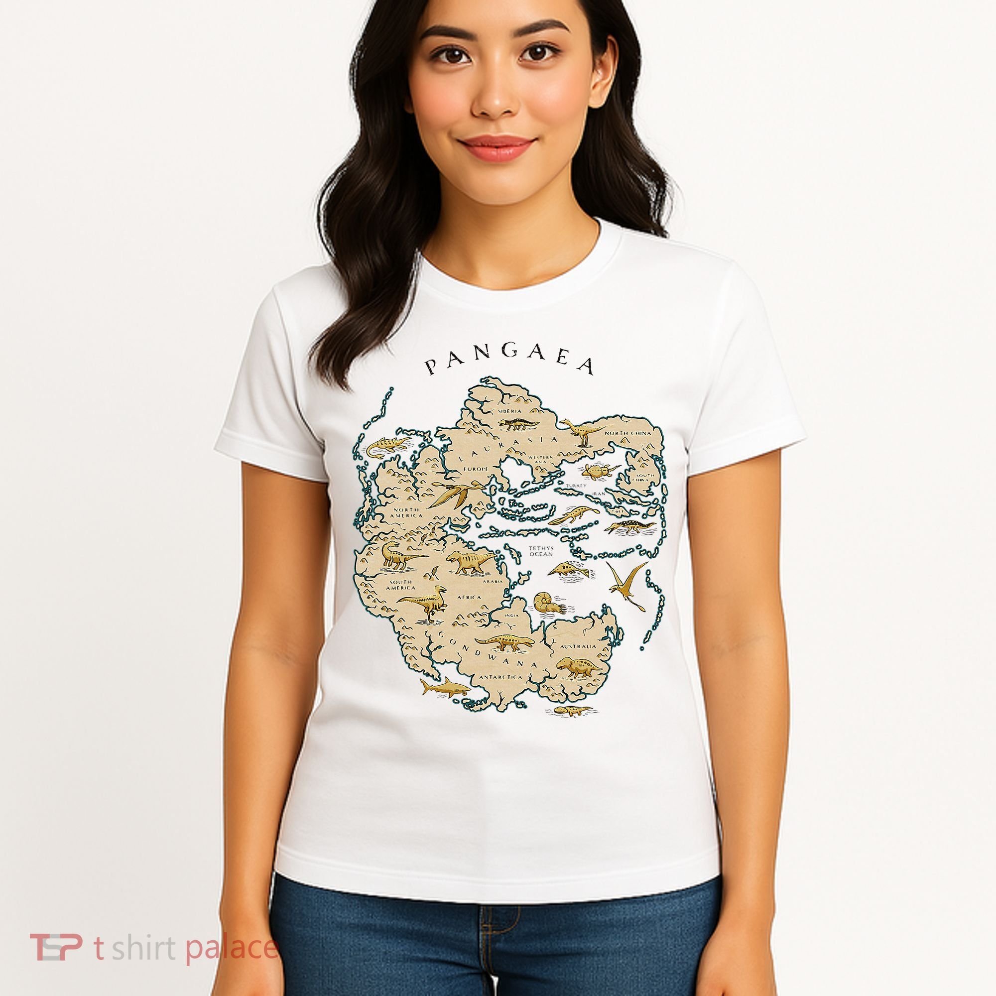 Reunite Pangaea World Map History Geology Earth Geologist Women's T-Shirt