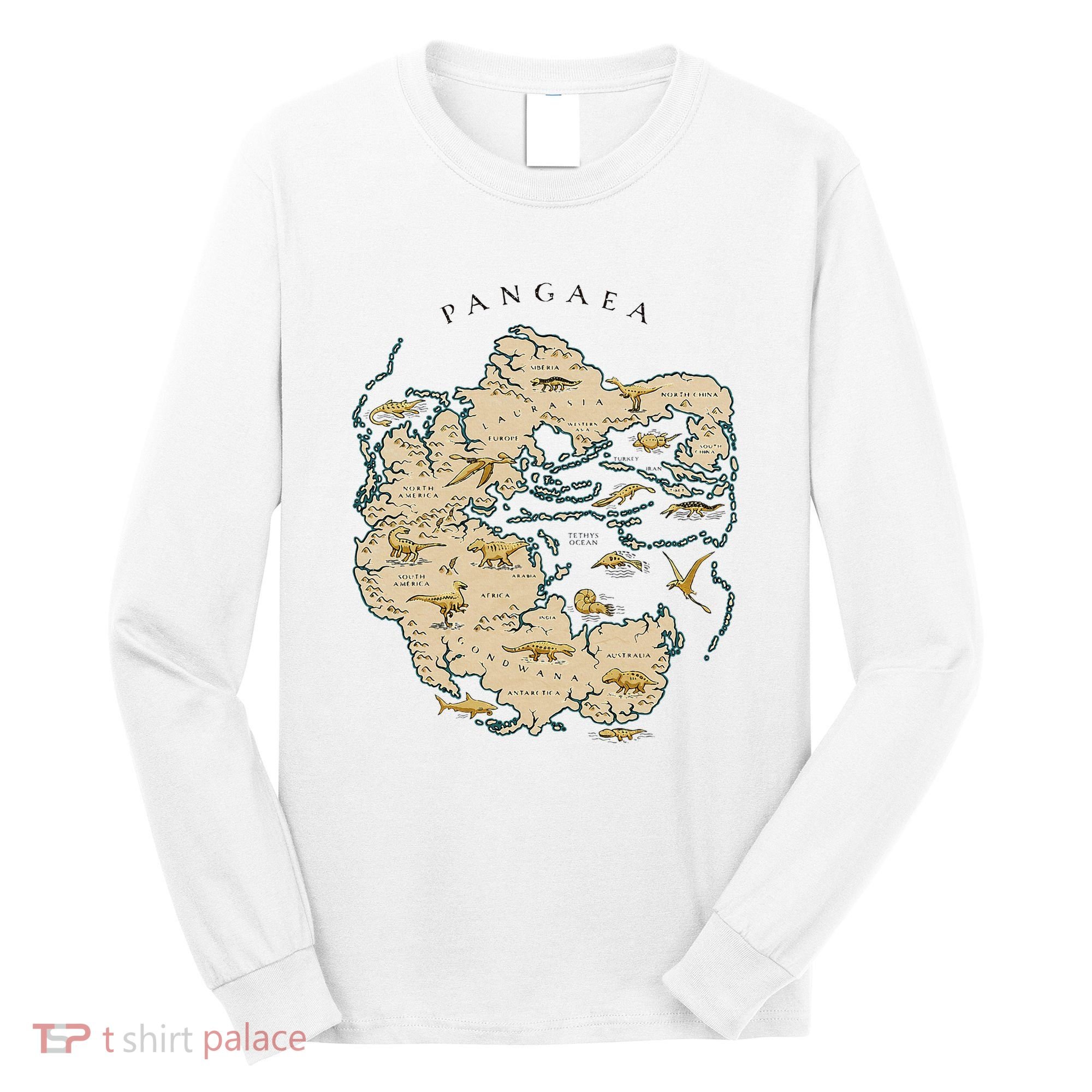 Reunite Pangaea World Map History Geology Earth Geologist Long Sleeve Shirt