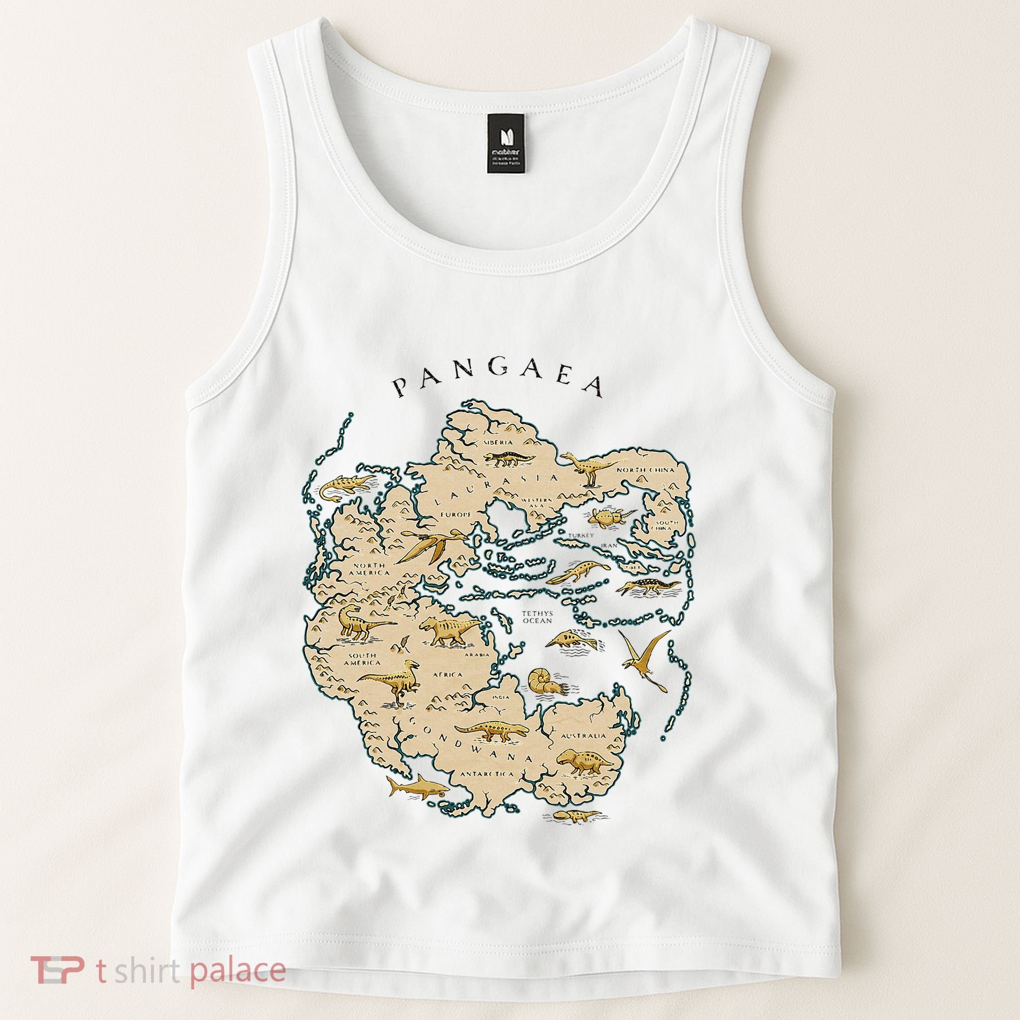 Reunite Pangaea World Map History Geology Earth Geologist Tank Top