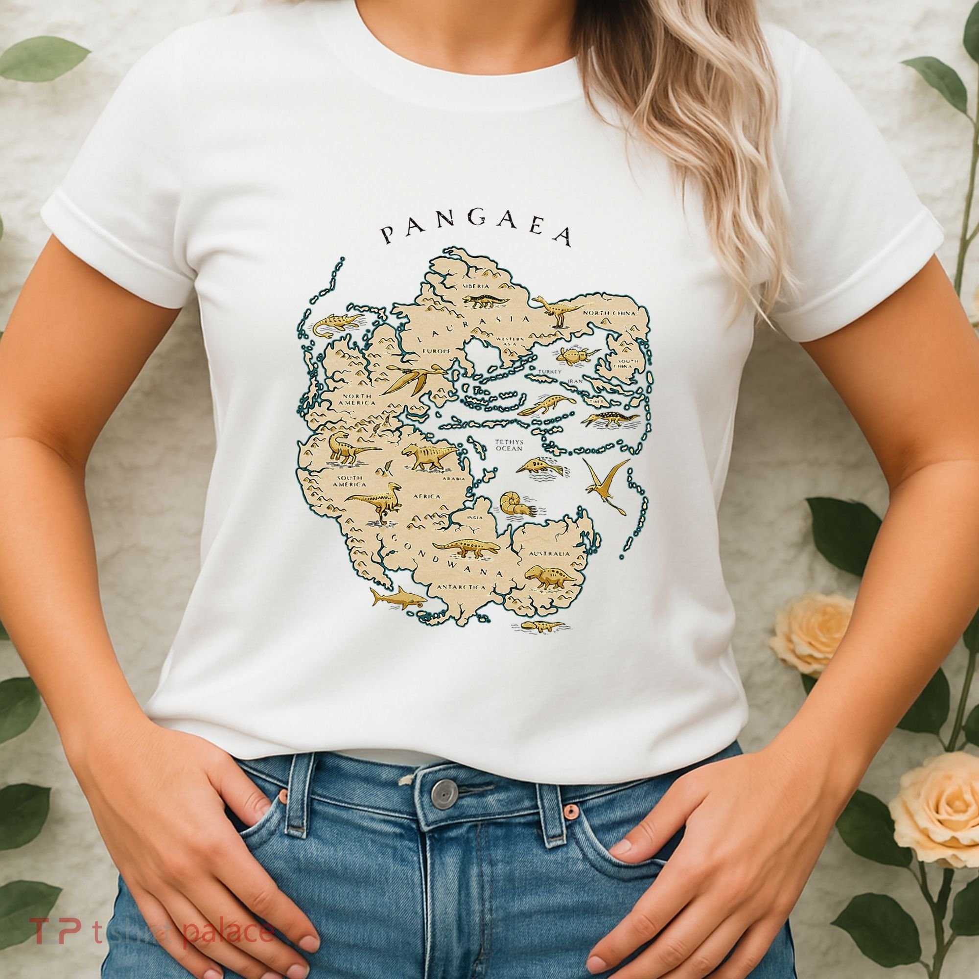 Reunite Pangaea World Map History Geology Earth Geologist Women's T-Shirt