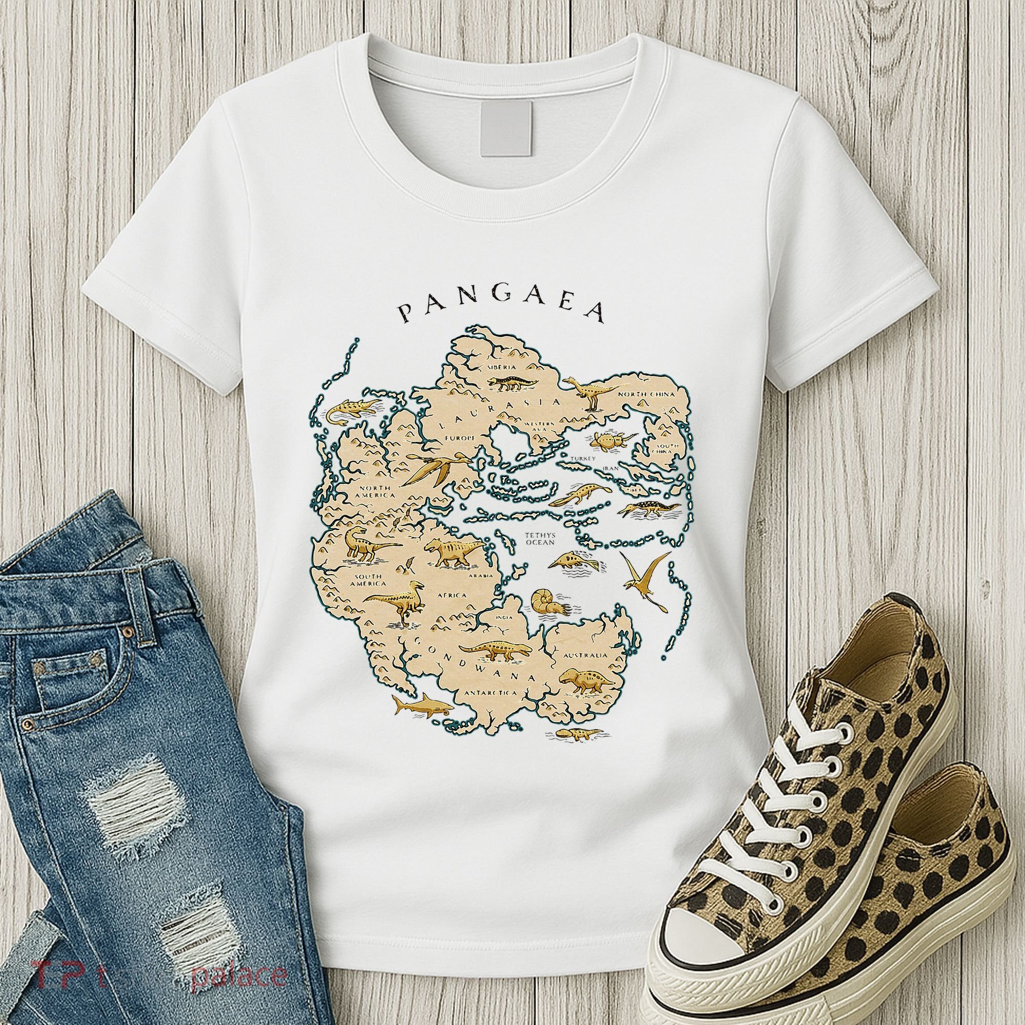 Reunite Pangaea World Map History Geology Earth Geologist Women's T-Shirt