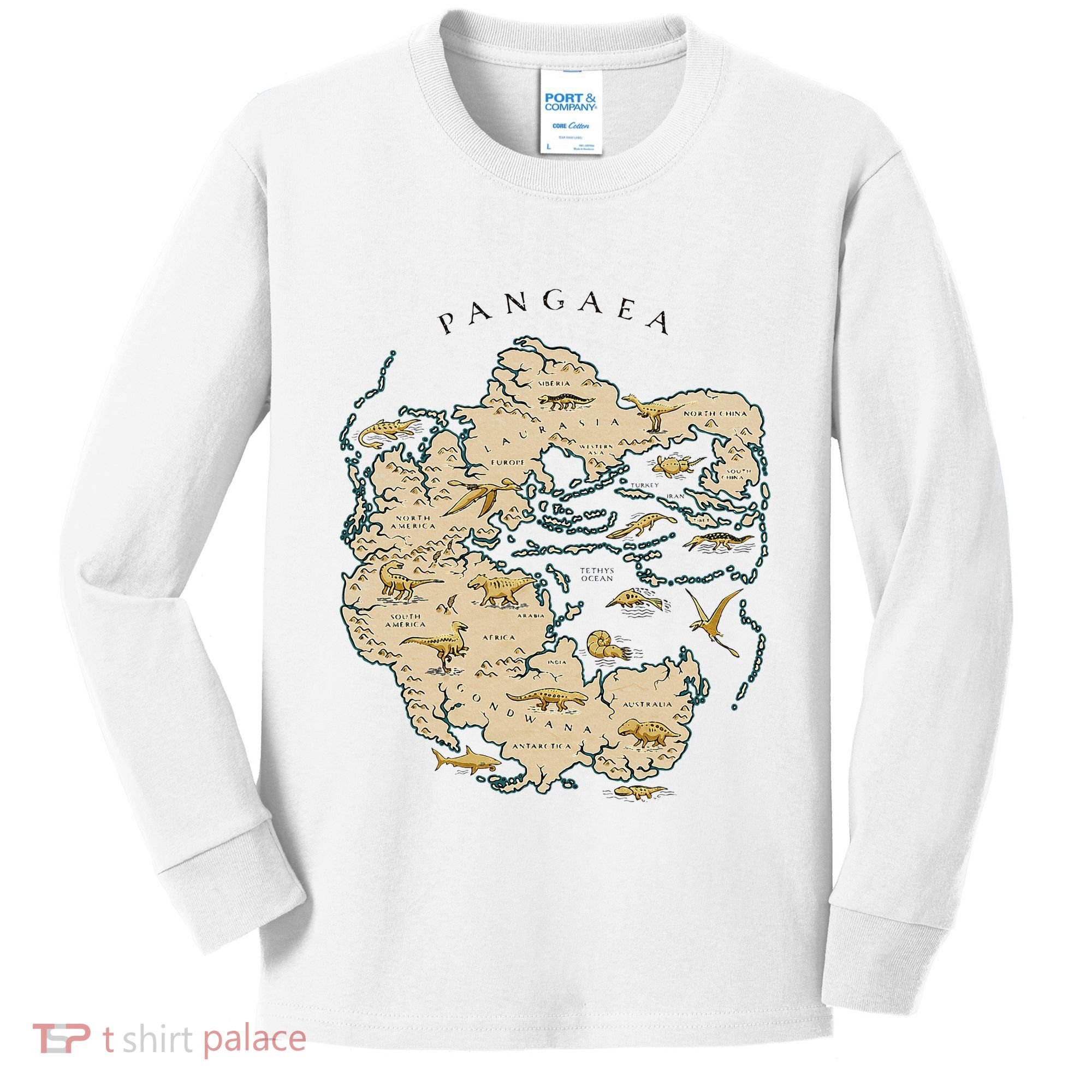 Reunite Pangaea World Map History Geology Earth Geologist Kids Long Sleeve Shirt