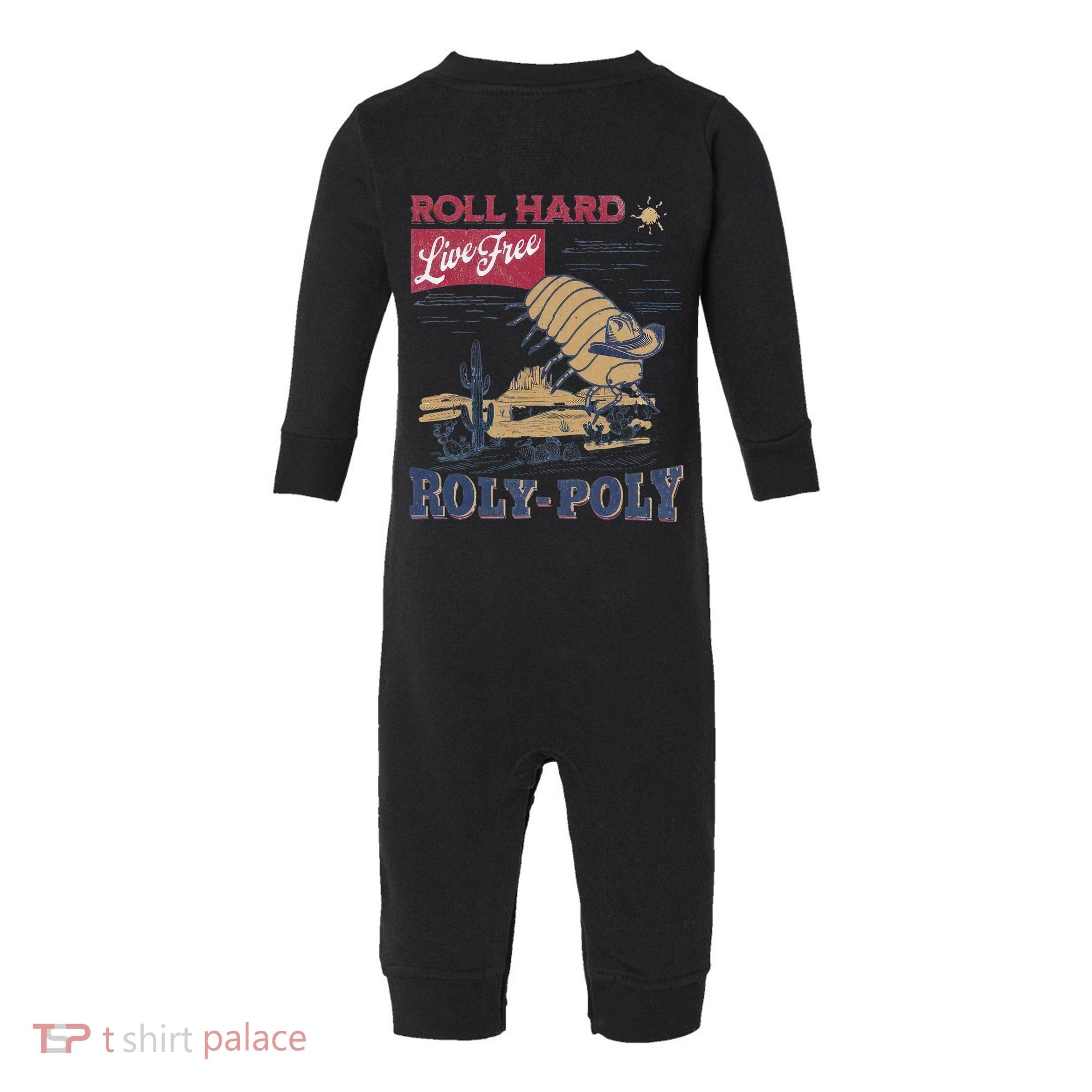 Roly Poly Western Rodeo Cowboy Dung Beetle Retro Infant Fleece One Piece