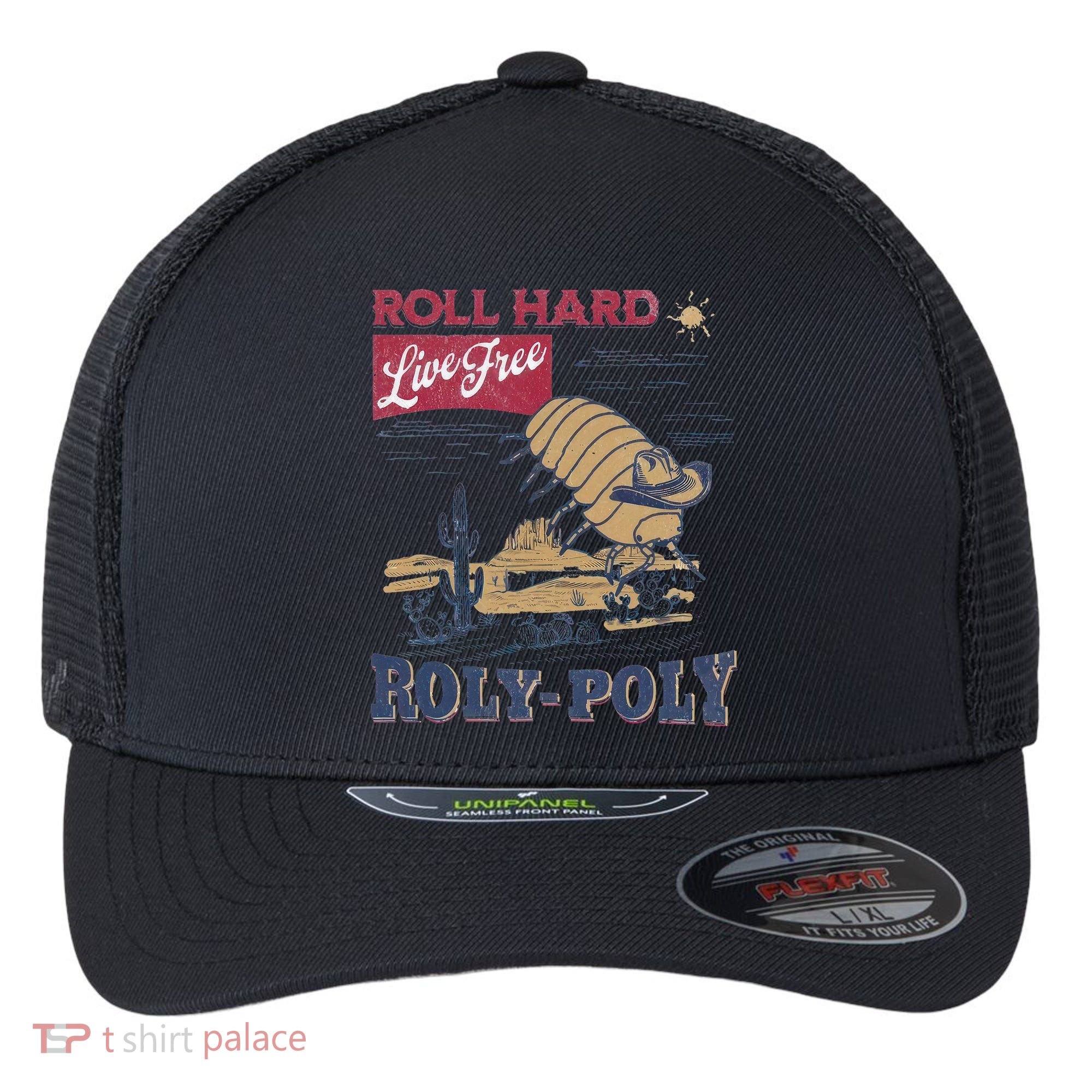 Roly Poly Western Rodeo Cowboy Dung Beetle Retro Flexfit Unipanel Trucker Cap