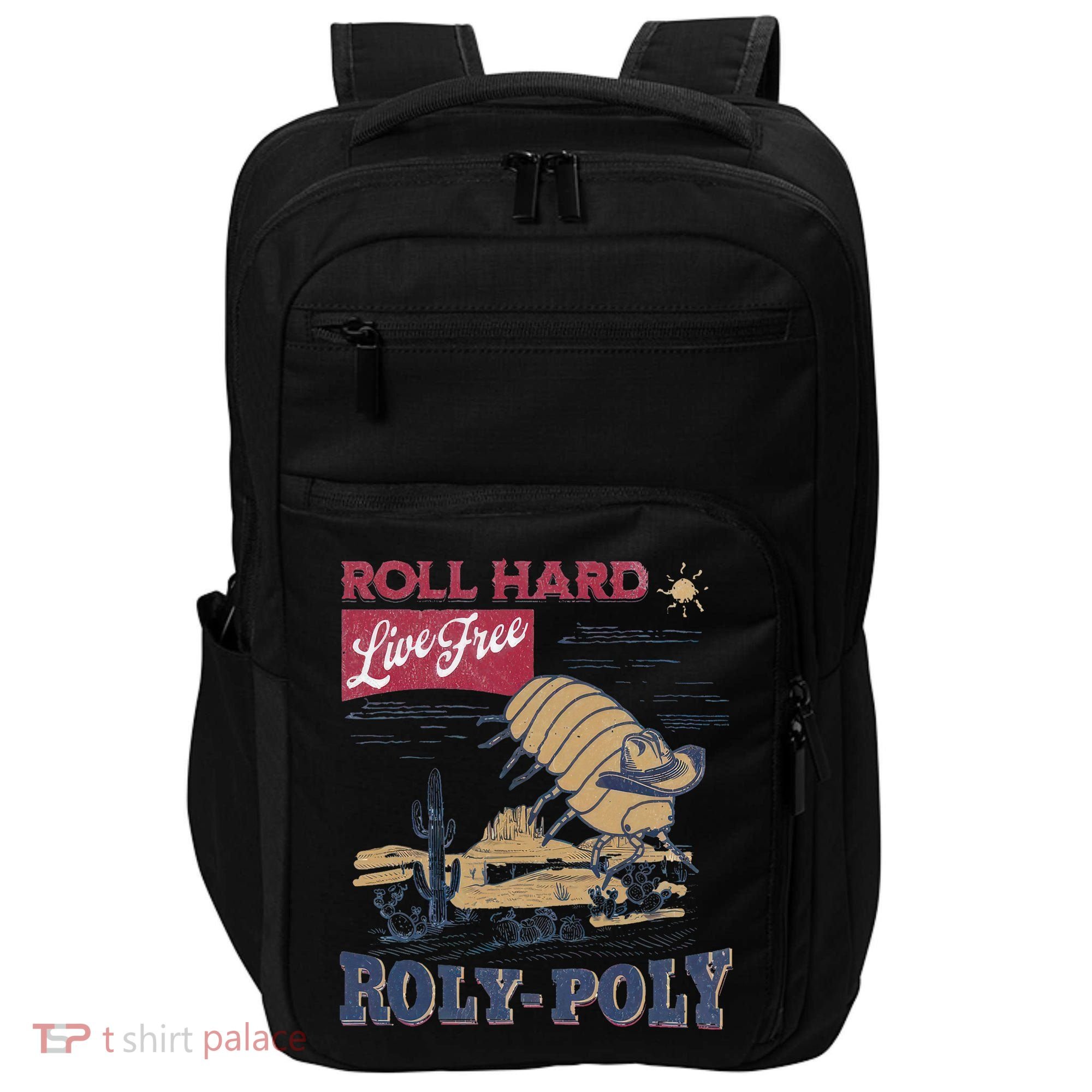 Roly Poly Western Rodeo Cowboy Dung Beetle Retro Impact Tech Backpack