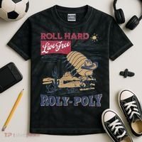 Roly Poly Western Rodeo Cowboy Dung Beetle Retro Kids Tie-Dye T-Shirt thumb 2
