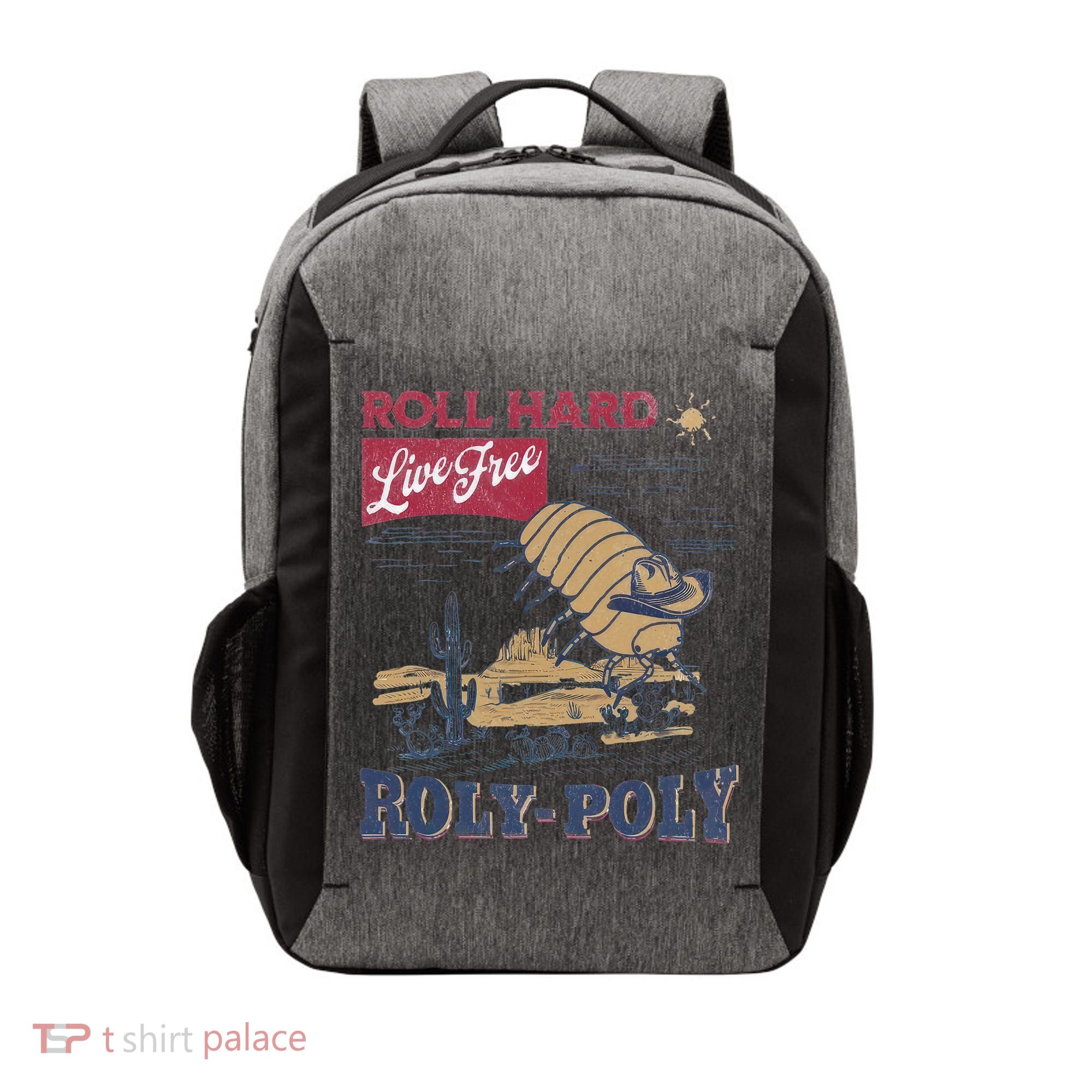 Roly Poly Western Rodeo Cowboy Dung Beetle Retro Vector Backpack