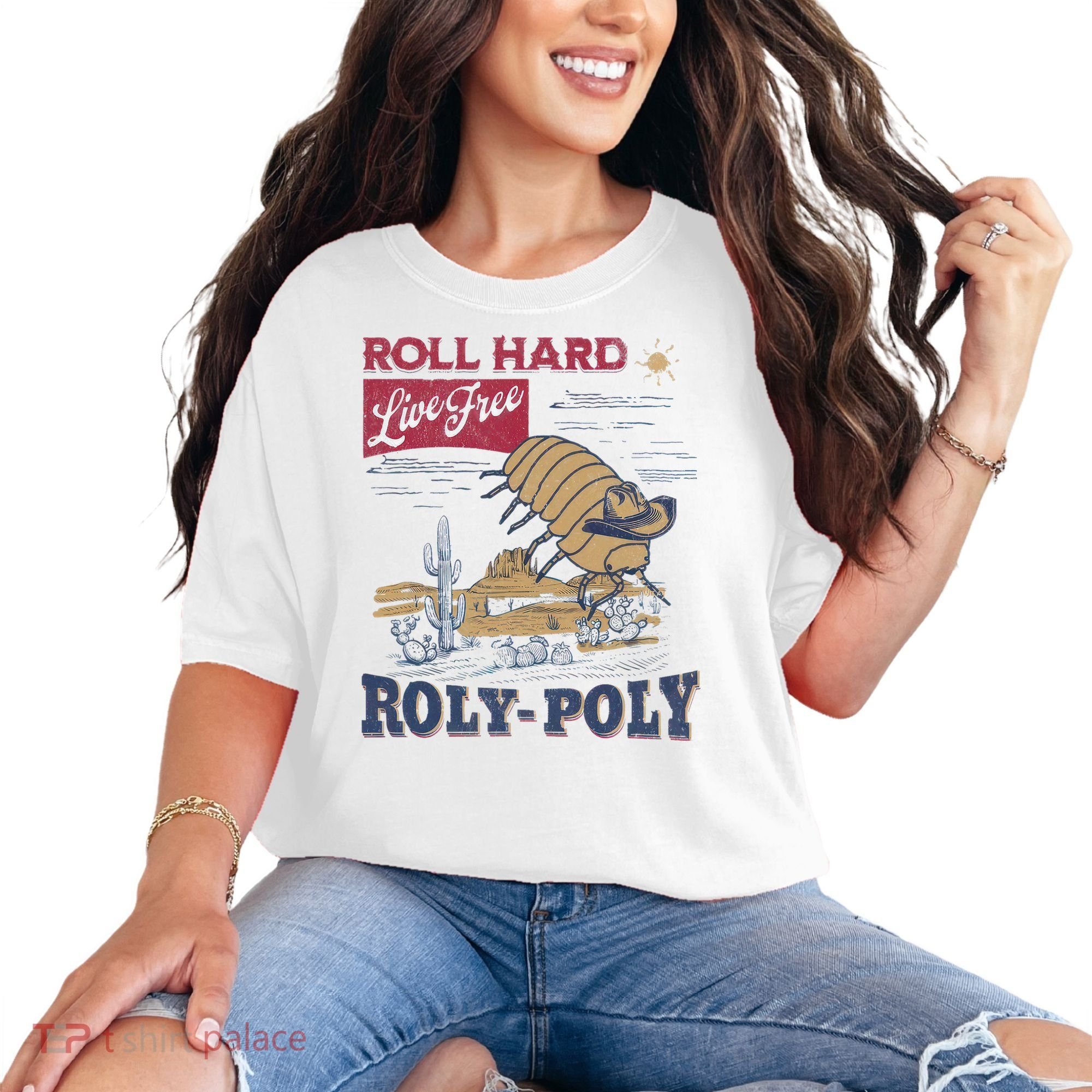 Roly Poly Western Rodeo Cowboy Dung Beetle Retro Comfort Colors T-Shirt