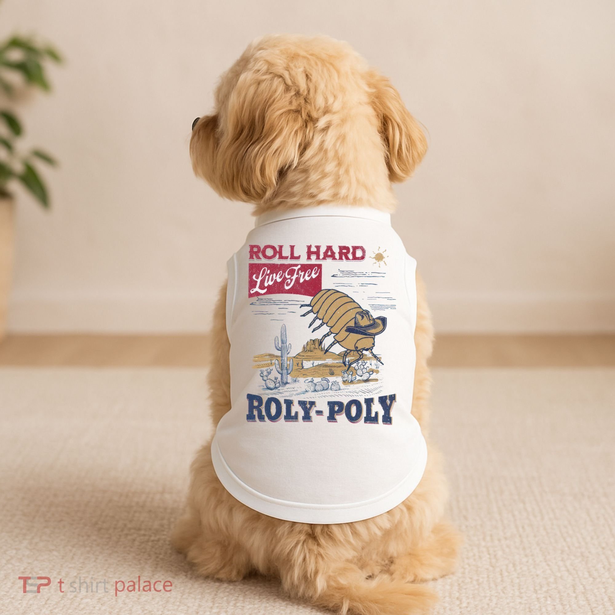Roly Poly Western Rodeo Cowboy Dung Beetle Retro Doggie Tank