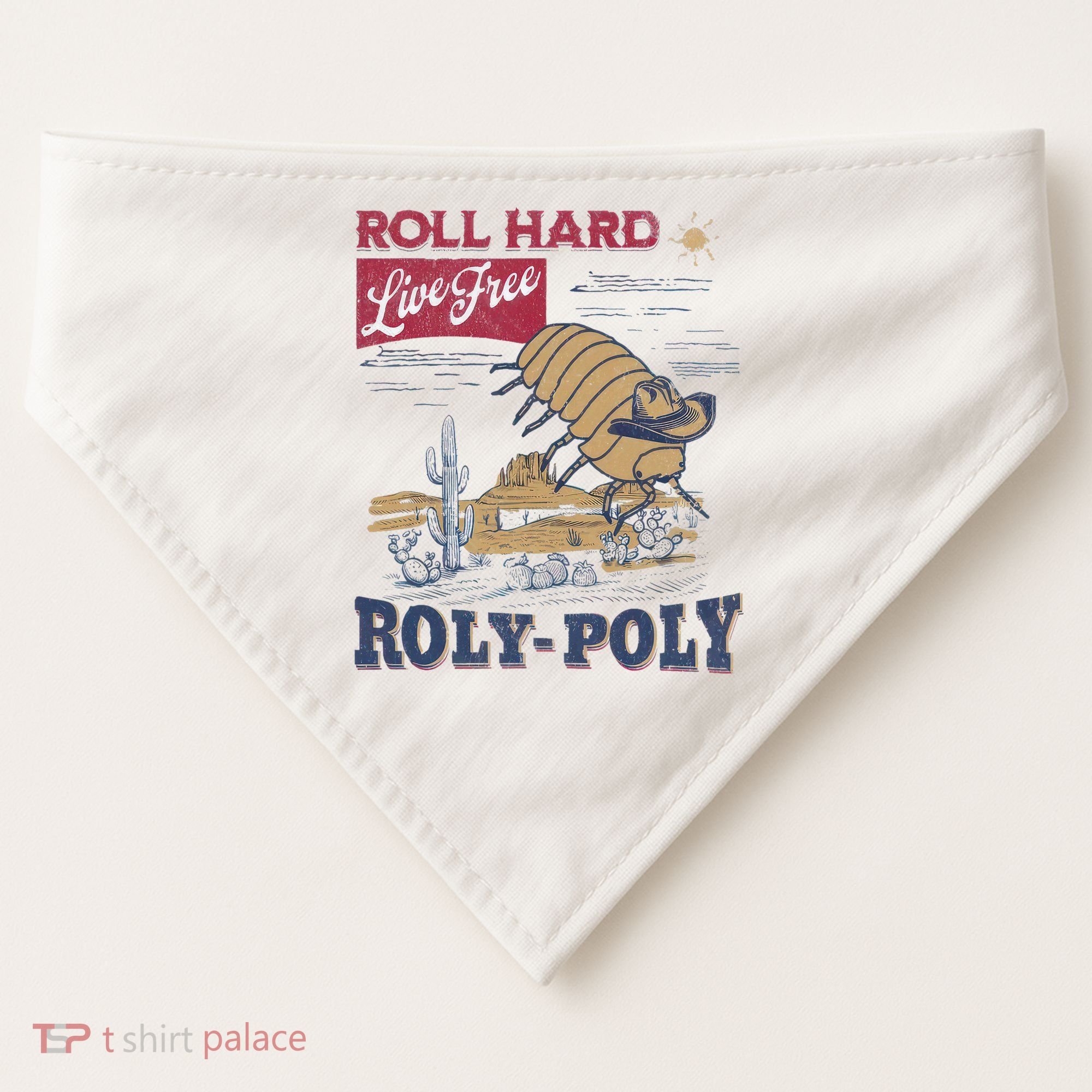 Roly Poly Western Rodeo Cowboy Dung Beetle Retro USA-Made Doggie Bandana