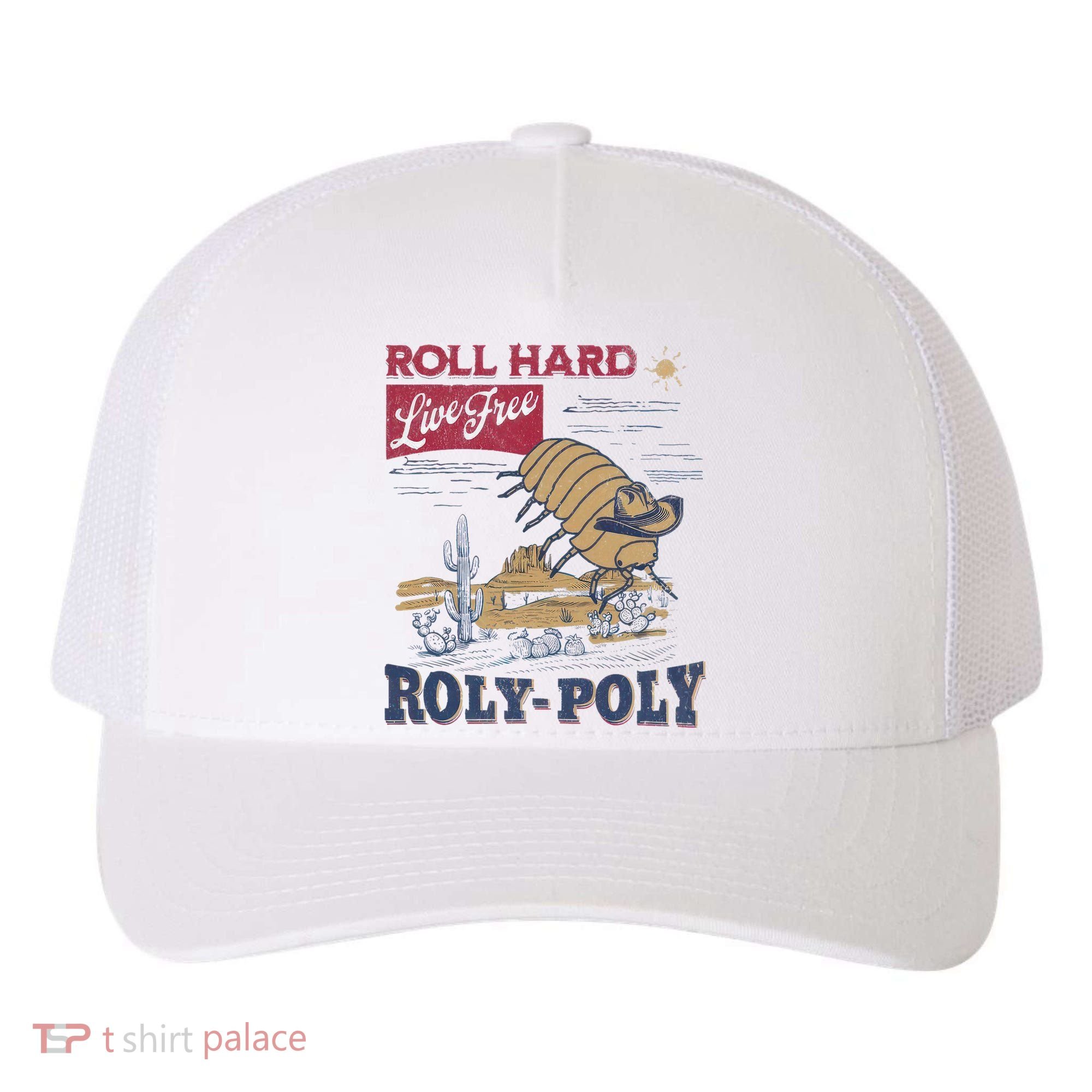 Roly Poly Western Rodeo Cowboy Dung Beetle Retro Yupoong Adult 5-Panel Trucker Hat