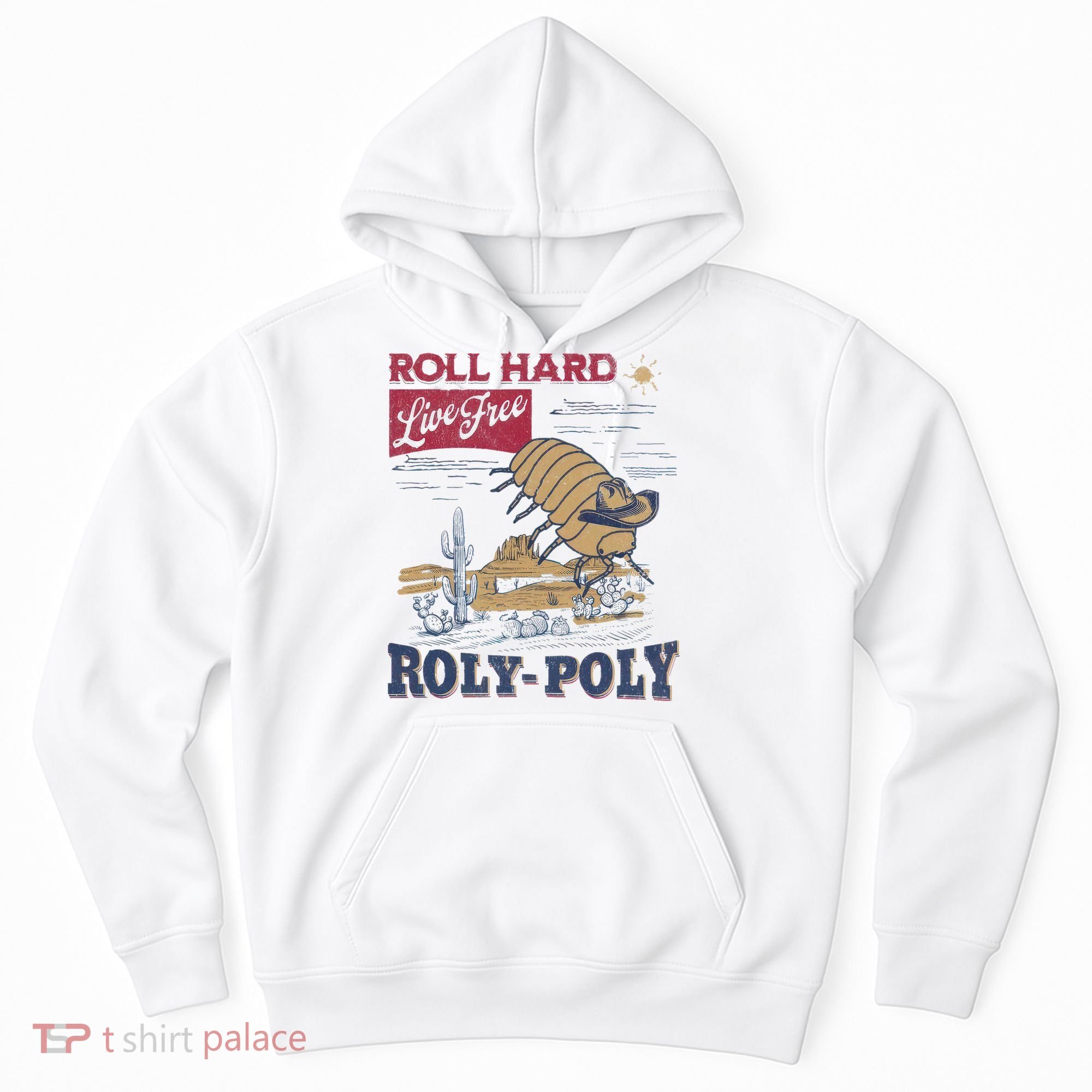 Roly Poly Western Rodeo Cowboy Dung Beetle Retro Hoodie