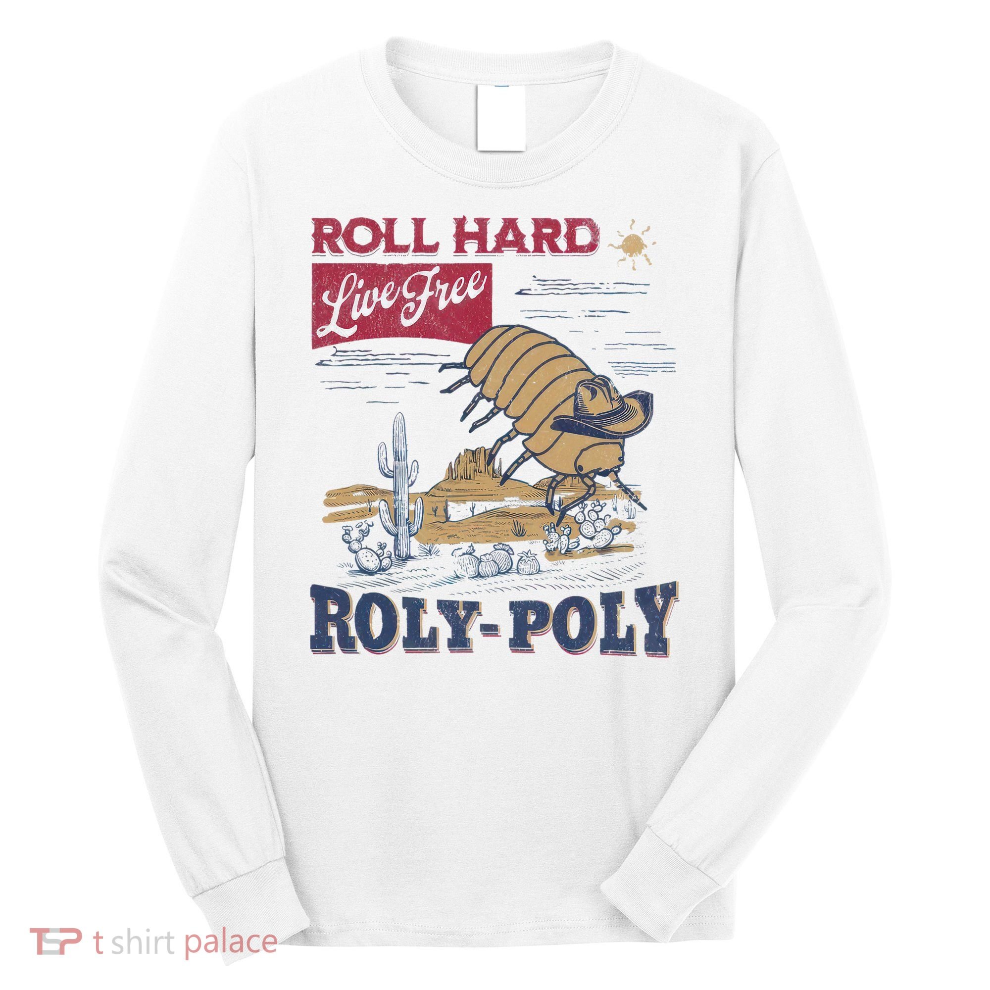 Roly Poly Western Rodeo Cowboy Dung Beetle Retro Long Sleeve Shirt