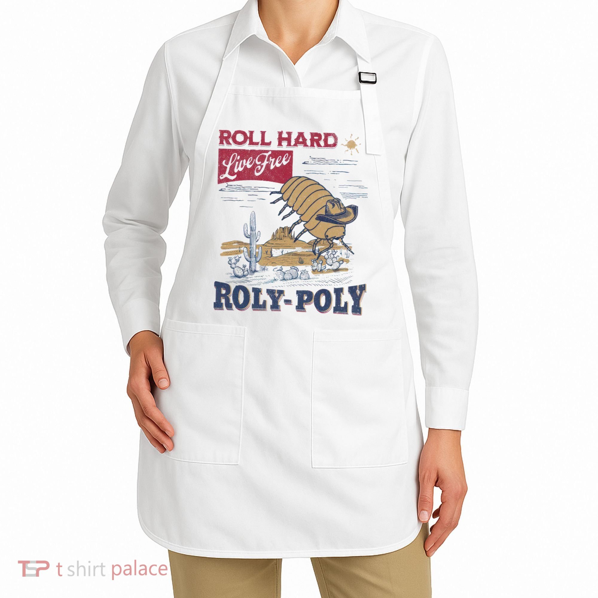 Roly Poly Western Rodeo Cowboy Dung Beetle Retro Apron
