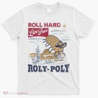 Roly Poly Western Rodeo Cowboy Dung Beetle Retro T-Shirt thumb 0