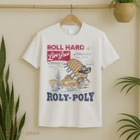 Roly Poly Western Rodeo Cowboy Dung Beetle Retro T-Shirt thumb 2