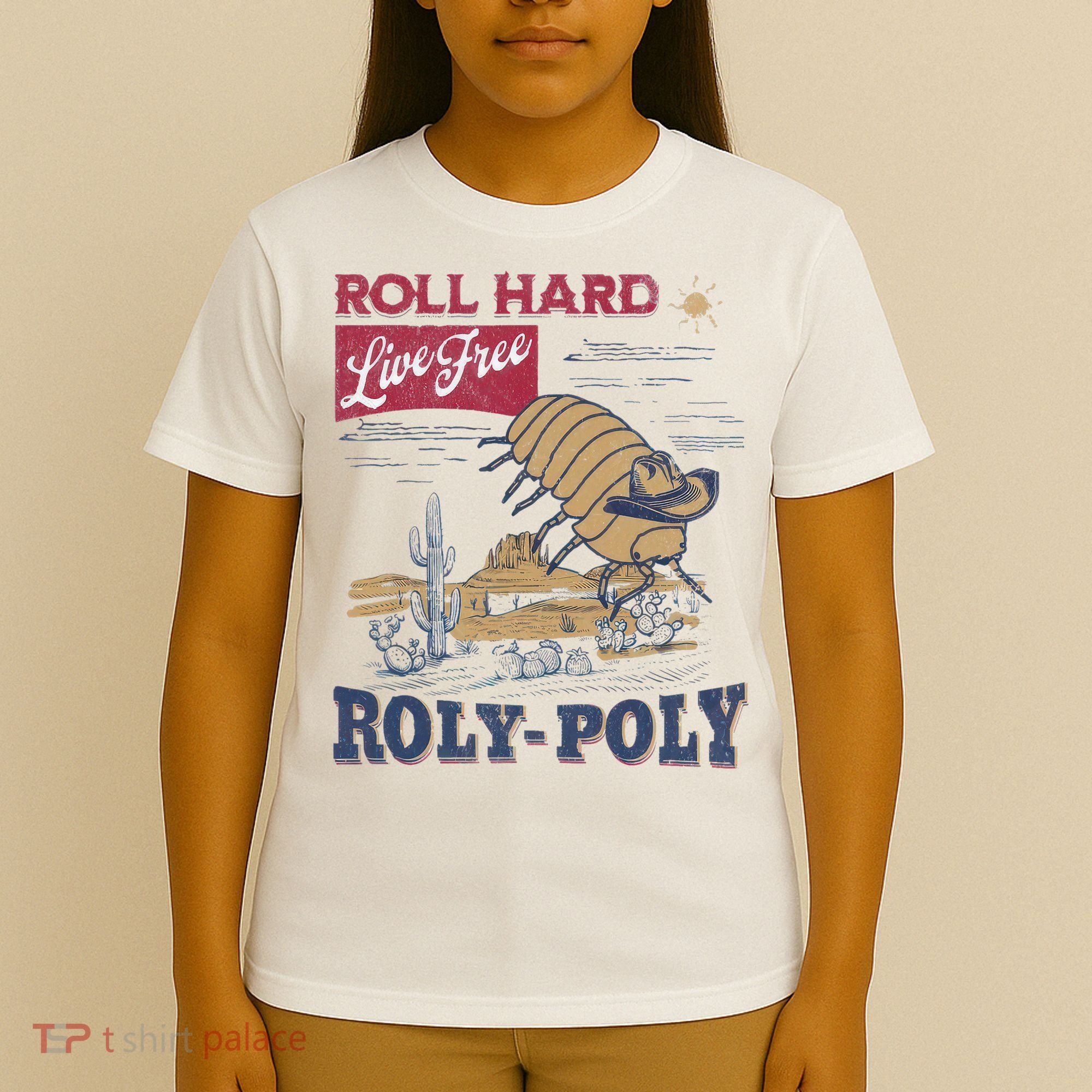 Roly Poly Western Rodeo Cowboy Dung Beetle Retro T-Shirt