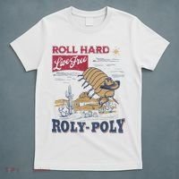 Roly Poly Western Rodeo Cowboy Dung Beetle Retro T-Shirt thumb 5