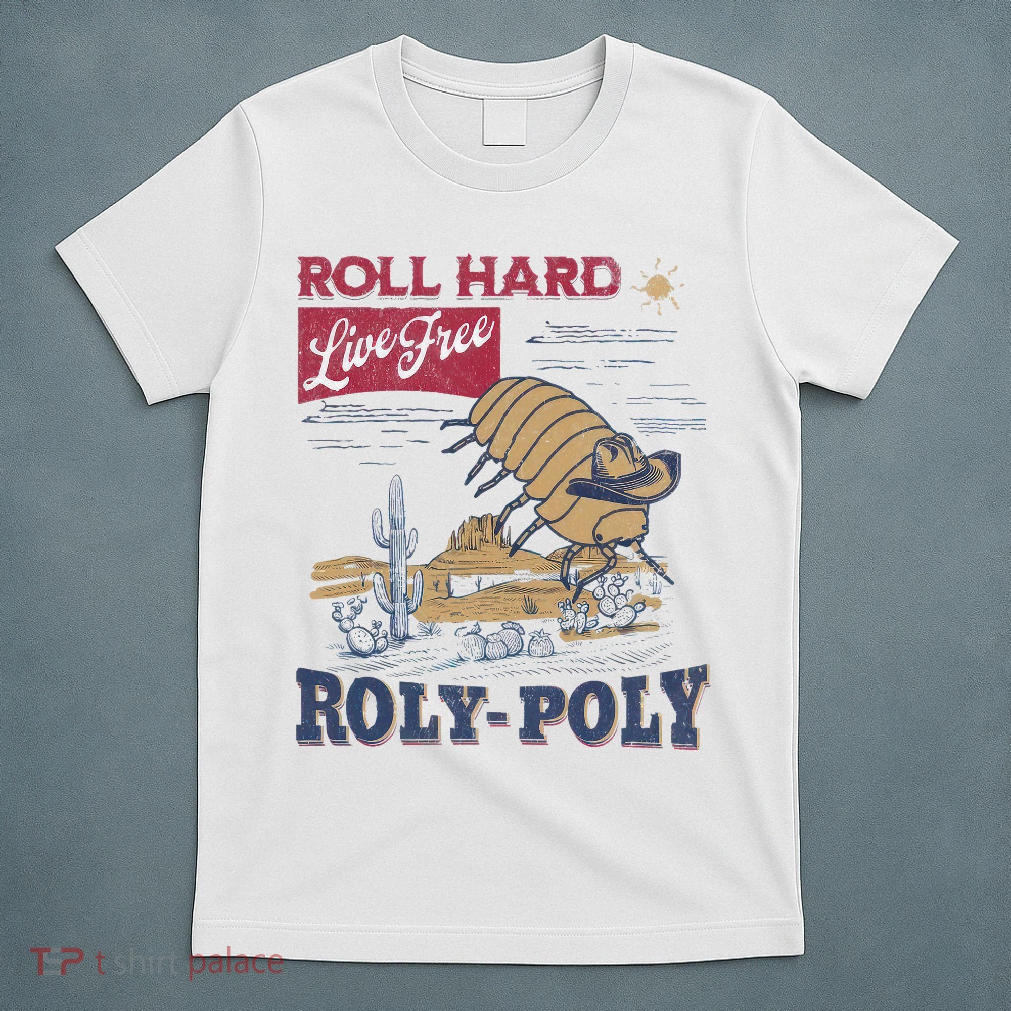 Roly Poly Western Rodeo Cowboy Dung Beetle Retro T-Shirt