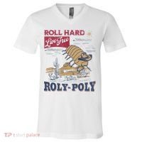 Roly Poly Western Rodeo Cowboy Dung Beetle Retro V-Neck T-Shirt thumb 0