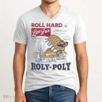 Roly Poly Western Rodeo Cowboy Dung Beetle Retro V-Neck T-Shirt thumb 2