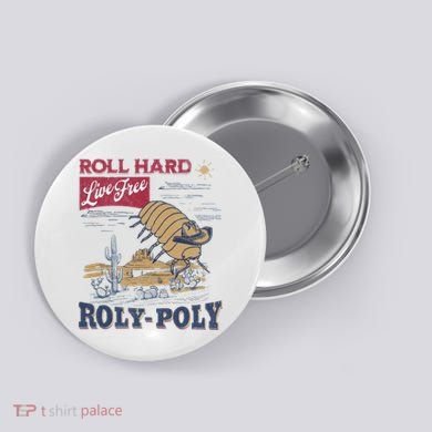 Roly Poly Western Rodeo Cowboy Dung Beetle Retro Button